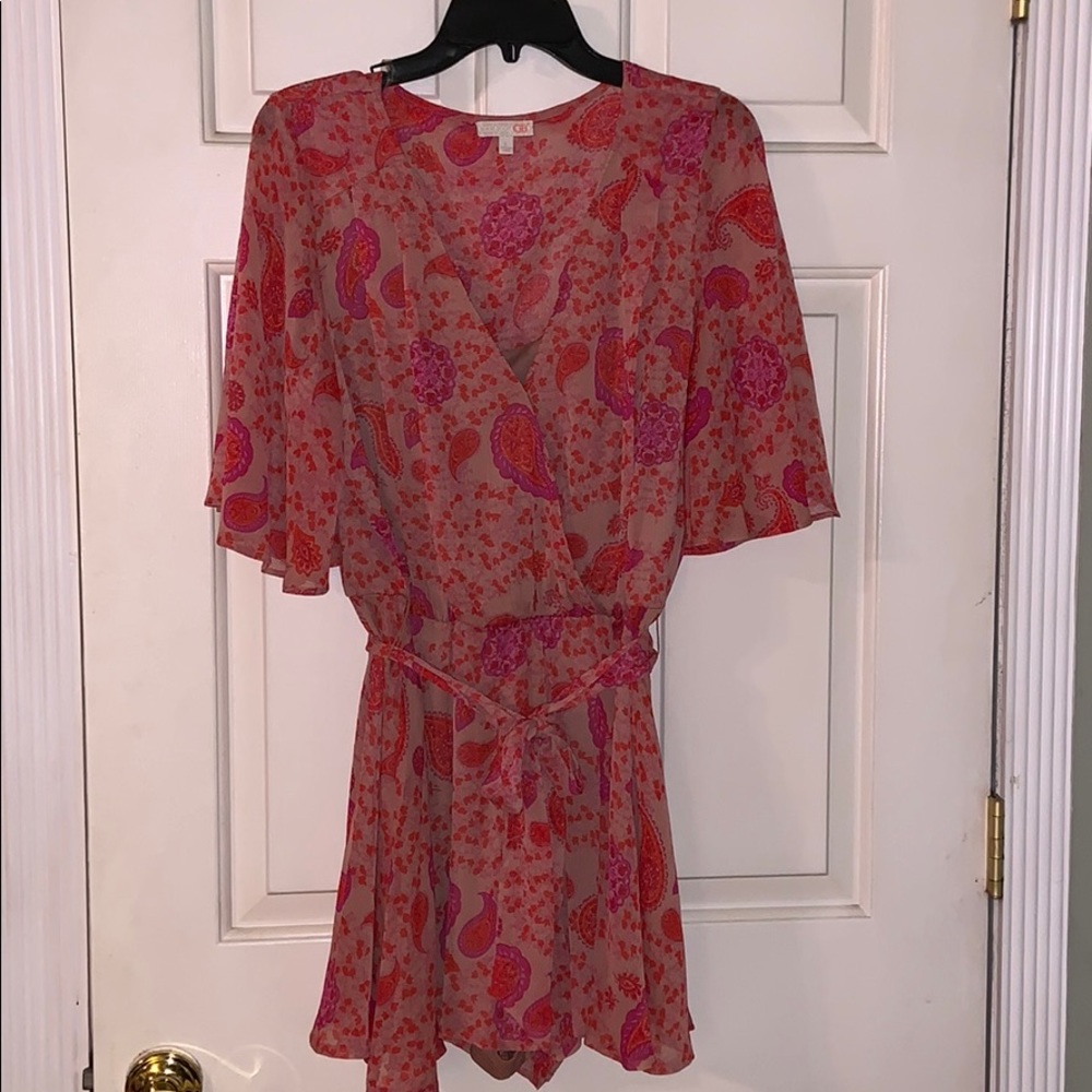 Pink paisley romper